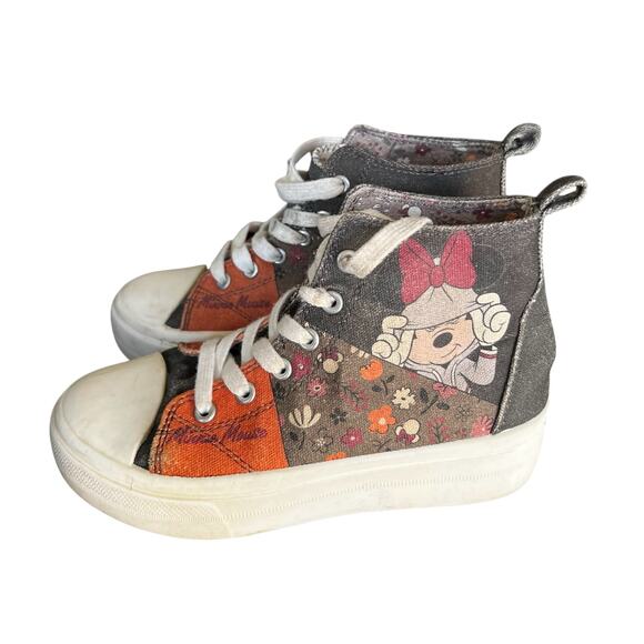 Minnie Mouse Detective  Little Girl One inch platform high top sneakers sz 2 - Picture 4 of 10